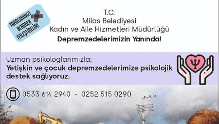 Milas Belediyesi’nden Depremzedelere Psikolojik Destek