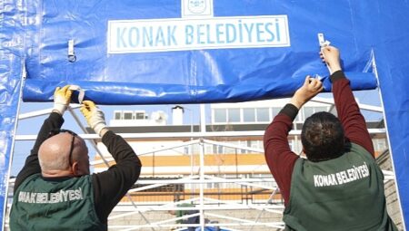 Konak Belediyesi Kahramanmaraş’ta 100 ailelik çadırkent kuruyor